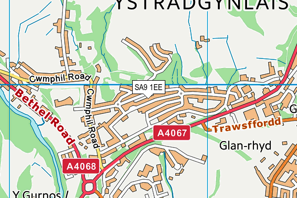 SA9 1EE map - OS VectorMap District (Ordnance Survey)