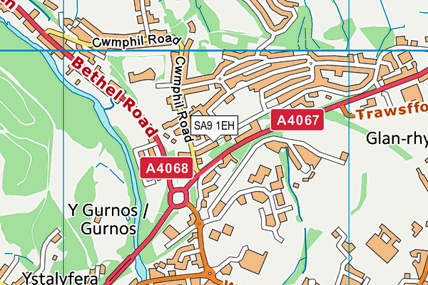 SA9 1EH map - OS VectorMap District (Ordnance Survey)