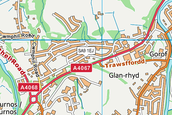 SA9 1EJ map - OS VectorMap District (Ordnance Survey)