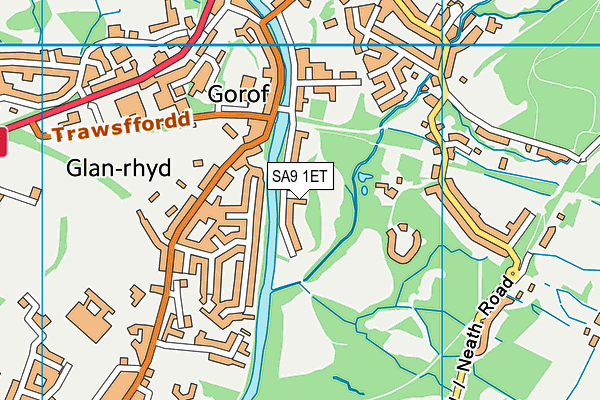 SA9 1ET map - OS VectorMap District (Ordnance Survey)