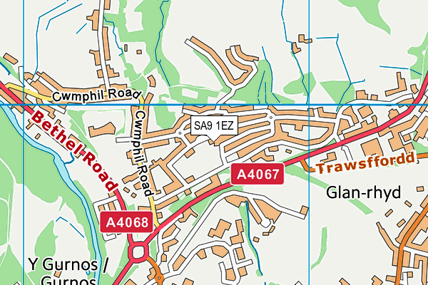 SA9 1EZ map - OS VectorMap District (Ordnance Survey)