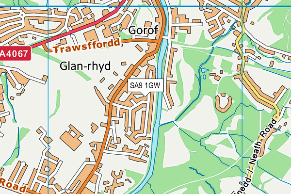 SA9 1GW map - OS VectorMap District (Ordnance Survey)