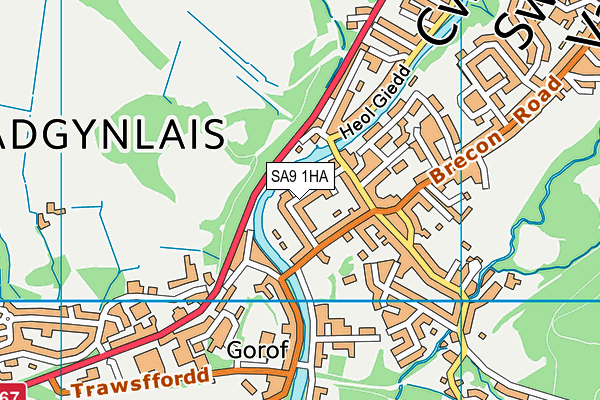 SA9 1HA map - OS VectorMap District (Ordnance Survey)