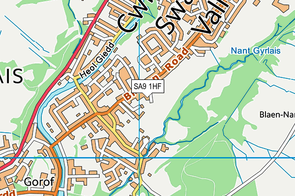 SA9 1HF map - OS VectorMap District (Ordnance Survey)