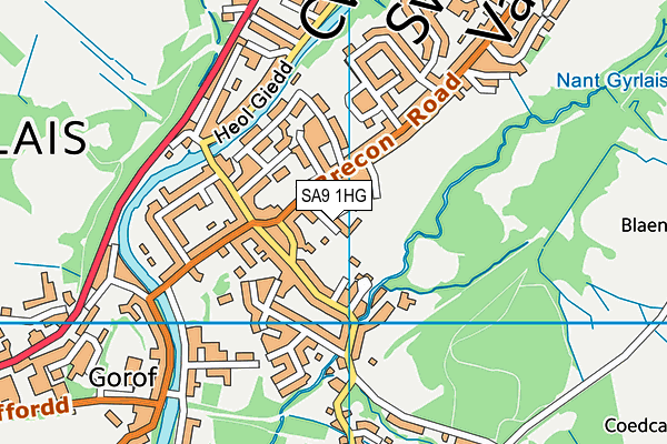 SA9 1HG map - OS VectorMap District (Ordnance Survey)