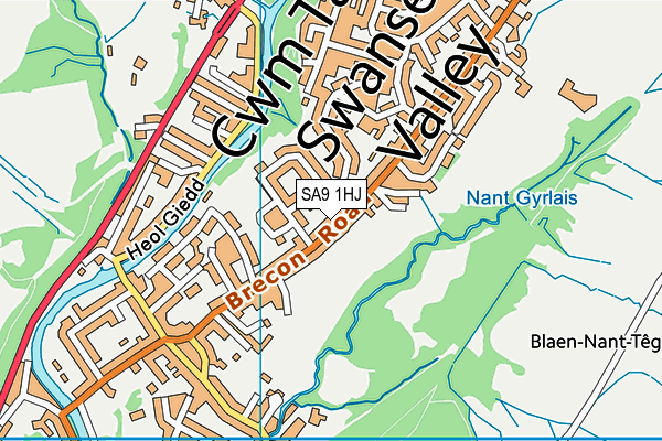 SA9 1HJ map - OS VectorMap District (Ordnance Survey)