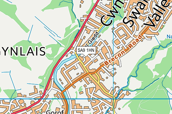 SA9 1HN map - OS VectorMap District (Ordnance Survey)