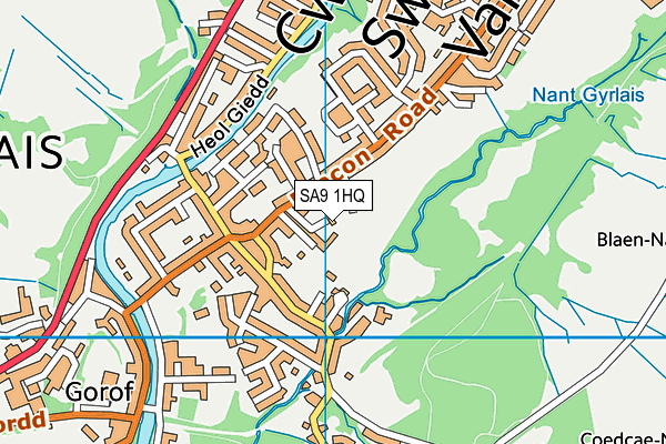 SA9 1HQ map - OS VectorMap District (Ordnance Survey)
