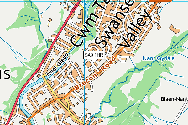 SA9 1HR map - OS VectorMap District (Ordnance Survey)