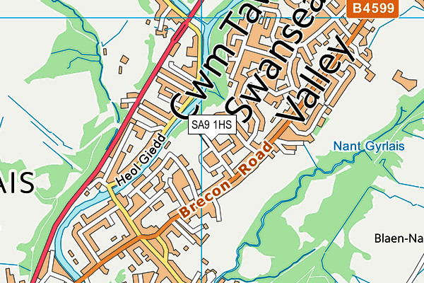 SA9 1HS map - OS VectorMap District (Ordnance Survey)