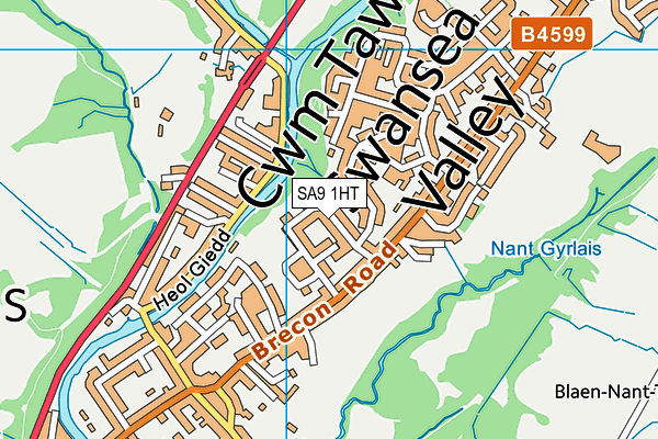 SA9 1HT map - OS VectorMap District (Ordnance Survey)