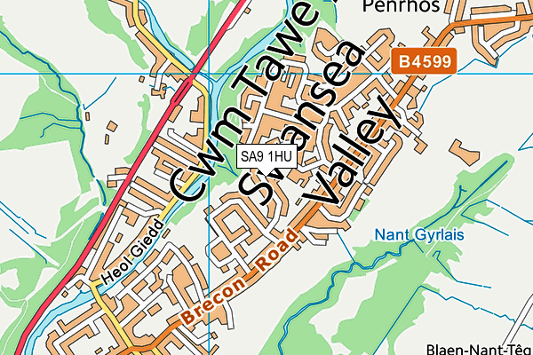 SA9 1HU map - OS VectorMap District (Ordnance Survey)