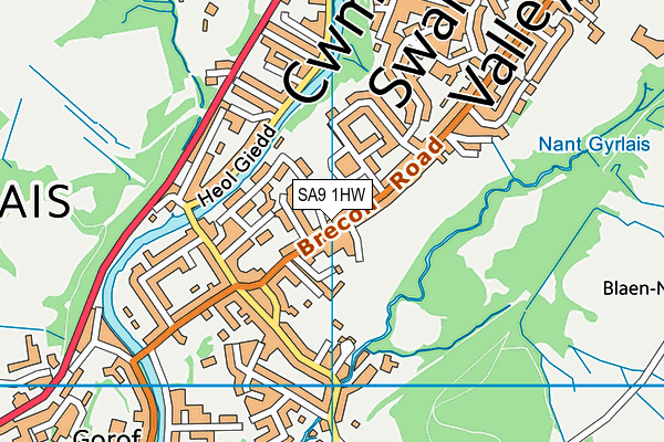 SA9 1HW map - OS VectorMap District (Ordnance Survey)