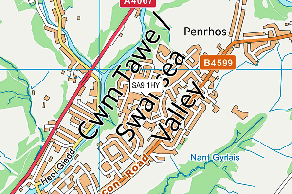 SA9 1HY map - OS VectorMap District (Ordnance Survey)