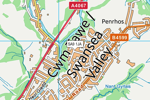 SA9 1JA map - OS VectorMap District (Ordnance Survey)