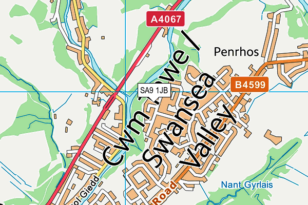 SA9 1JB map - OS VectorMap District (Ordnance Survey)