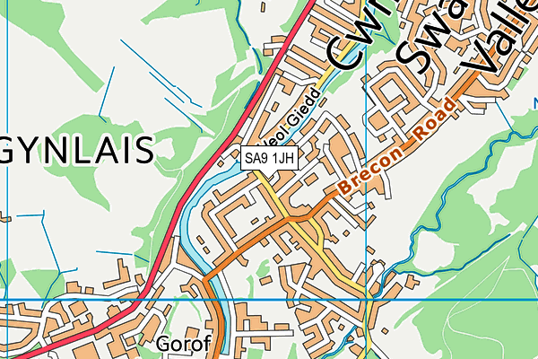 SA9 1JH map - OS VectorMap District (Ordnance Survey)