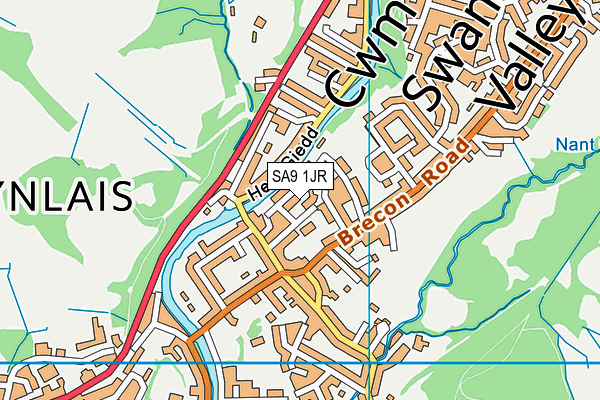 SA9 1JR map - OS VectorMap District (Ordnance Survey)