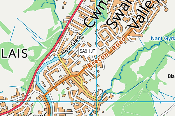 SA9 1JT map - OS VectorMap District (Ordnance Survey)