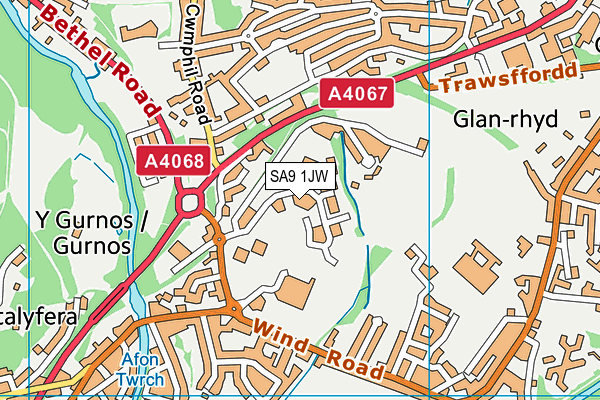 SA9 1JW map - OS VectorMap District (Ordnance Survey)