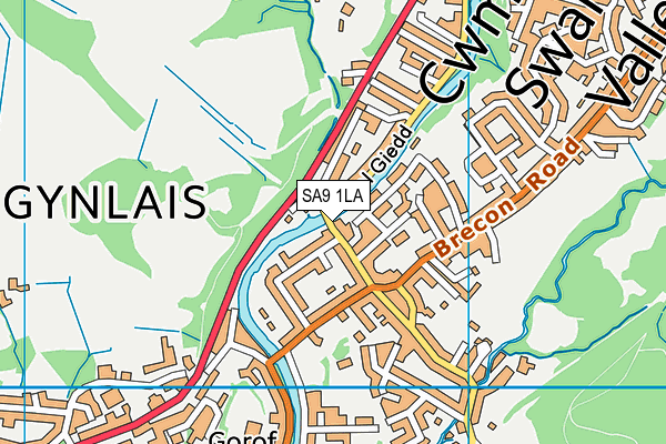 SA9 1LA map - OS VectorMap District (Ordnance Survey)