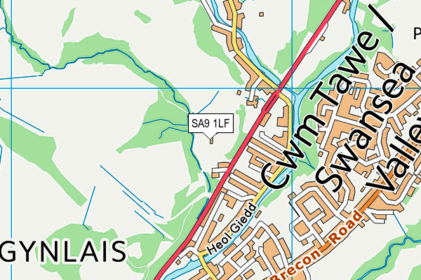 SA9 1LF map - OS VectorMap District (Ordnance Survey)