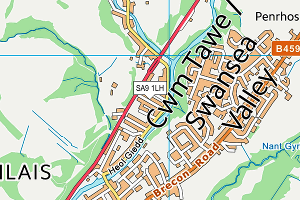 SA9 1LH map - OS VectorMap District (Ordnance Survey)