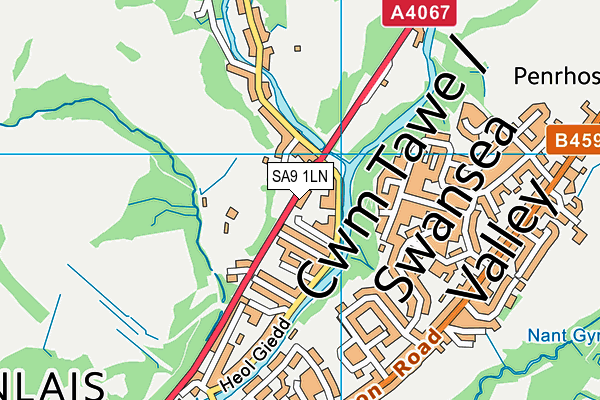 SA9 1LN map - OS VectorMap District (Ordnance Survey)