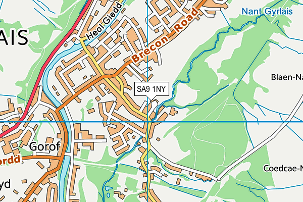 SA9 1NY map - OS VectorMap District (Ordnance Survey)