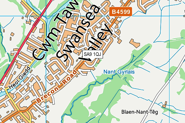SA9 1QJ map - OS VectorMap District (Ordnance Survey)