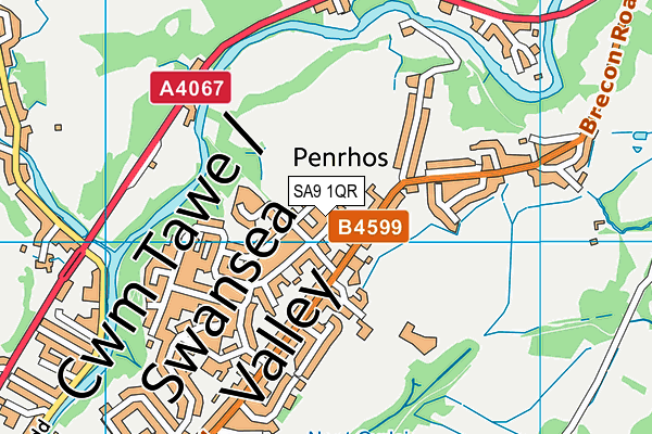 SA9 1QR map - OS VectorMap District (Ordnance Survey)
