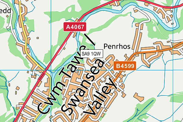 SA9 1QW map - OS VectorMap District (Ordnance Survey)