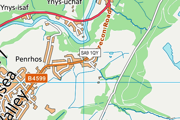 SA9 1QY map - OS VectorMap District (Ordnance Survey)