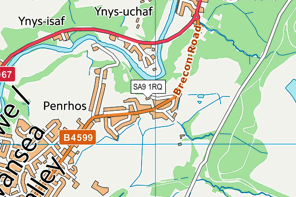 SA9 1RQ map - OS VectorMap District (Ordnance Survey)