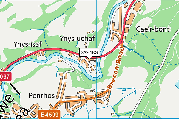 SA9 1RS map - OS VectorMap District (Ordnance Survey)