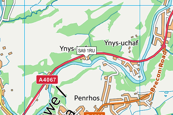 SA9 1RU map - OS VectorMap District (Ordnance Survey)