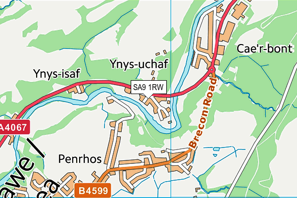 SA9 1RW map - OS VectorMap District (Ordnance Survey)