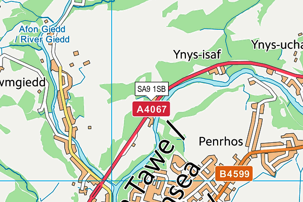 SA9 1SB map - OS VectorMap District (Ordnance Survey)