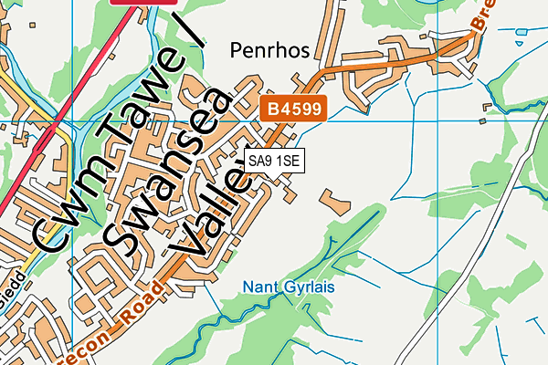 Ysgol Golwg y Cwm map (SA9 1SE) - OS VectorMap District (Ordnance Survey)