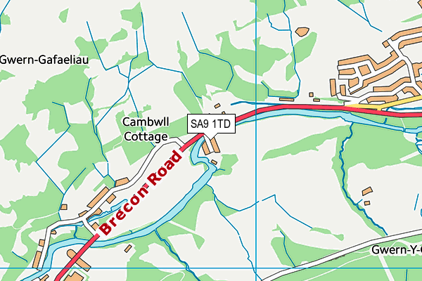 SA9 1TD map - OS VectorMap District (Ordnance Survey)