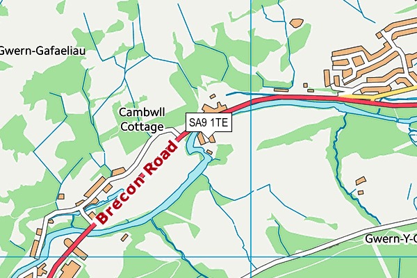 SA9 1TE map - OS VectorMap District (Ordnance Survey)