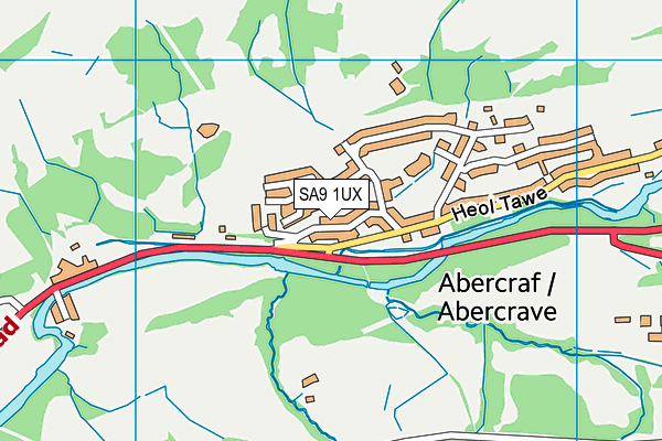 SA9 1UX map - OS VectorMap District (Ordnance Survey)