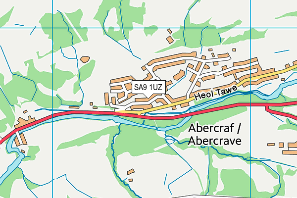 SA9 1UZ map - OS VectorMap District (Ordnance Survey)