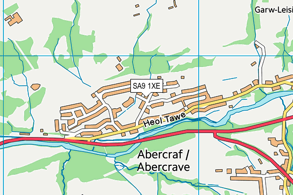 SA9 1XE map - OS VectorMap District (Ordnance Survey)