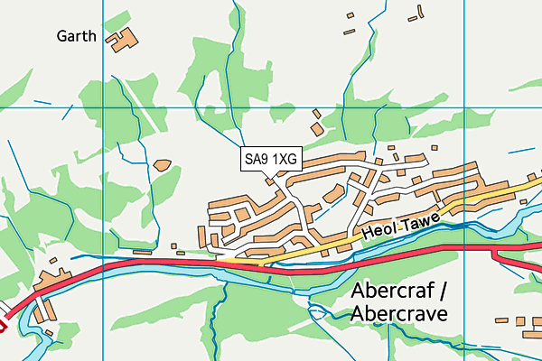 SA9 1XG map - OS VectorMap District (Ordnance Survey)