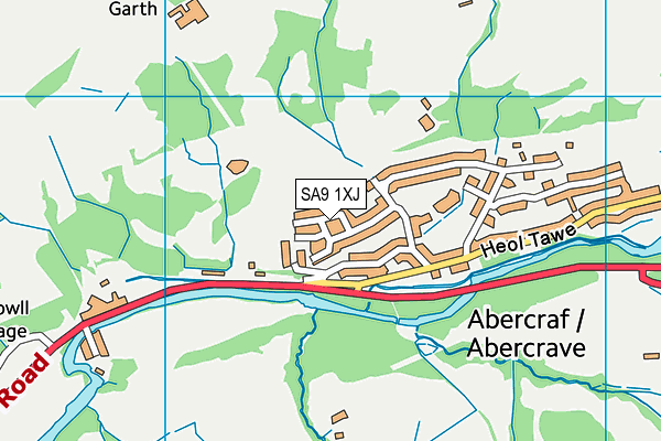 SA9 1XJ map - OS VectorMap District (Ordnance Survey)