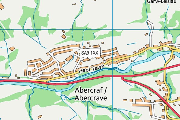 SA9 1XX map - OS VectorMap District (Ordnance Survey)