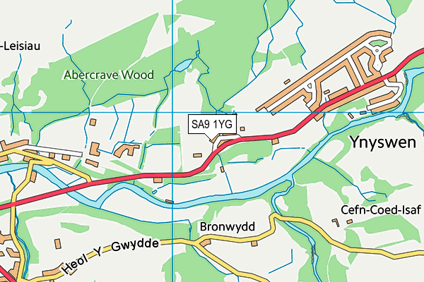 SA9 1YG map - OS VectorMap District (Ordnance Survey)