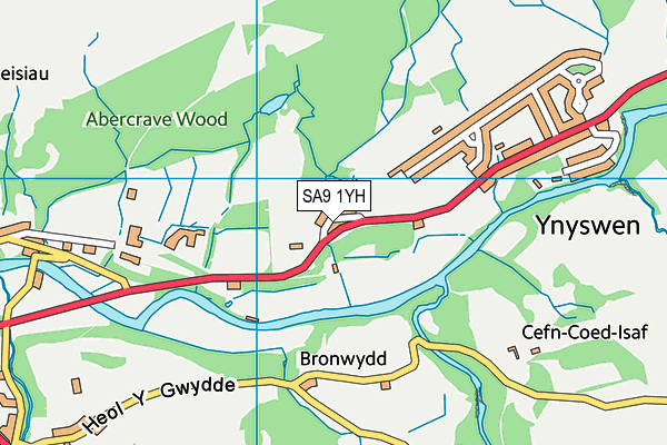 SA9 1YH map - OS VectorMap District (Ordnance Survey)