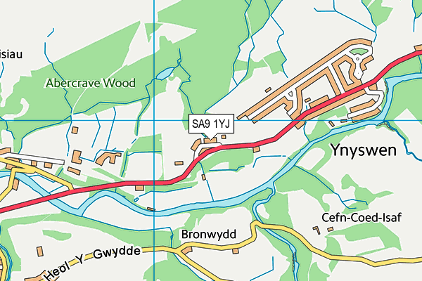 SA9 1YJ map - OS VectorMap District (Ordnance Survey)